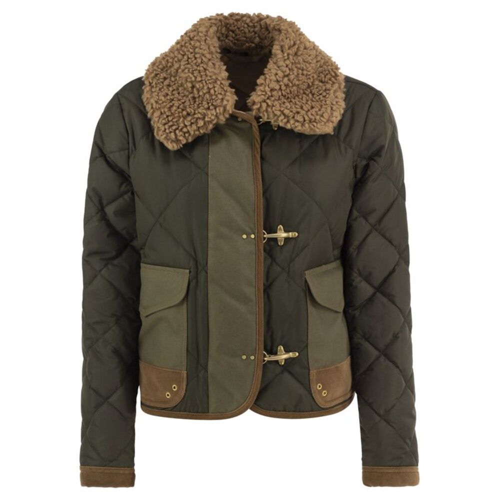 Fay Women Mini 3 Ganci Quilted Jacket With Detachable Collar